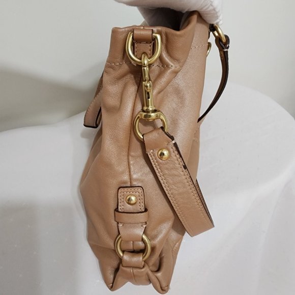 NWOT Authentic Coach Bronze/Lavender Leather Convertible Satchel - Picture 5 of 7